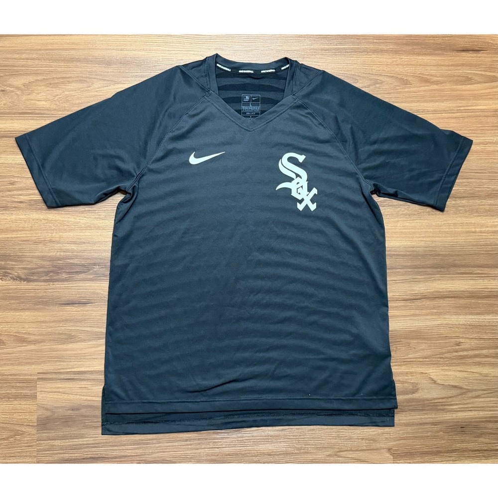 Nike Mens Chicago White Sox MLB Authentic Collection Pregame V-Neck Shirt Sz L